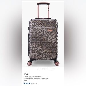 iFLY Clear Leopard Print Expandable Wheeled Carry-On Bag